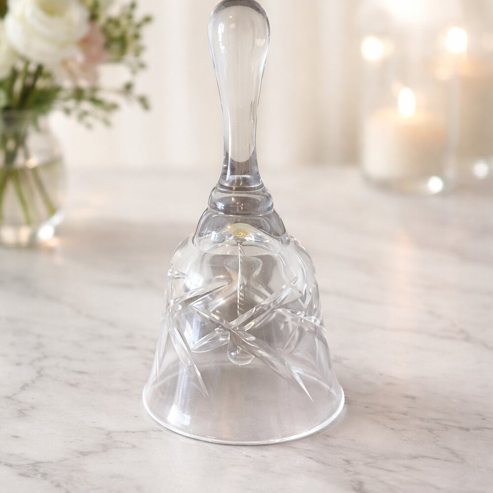 Vintage Cut Crystal Glass etched Bell